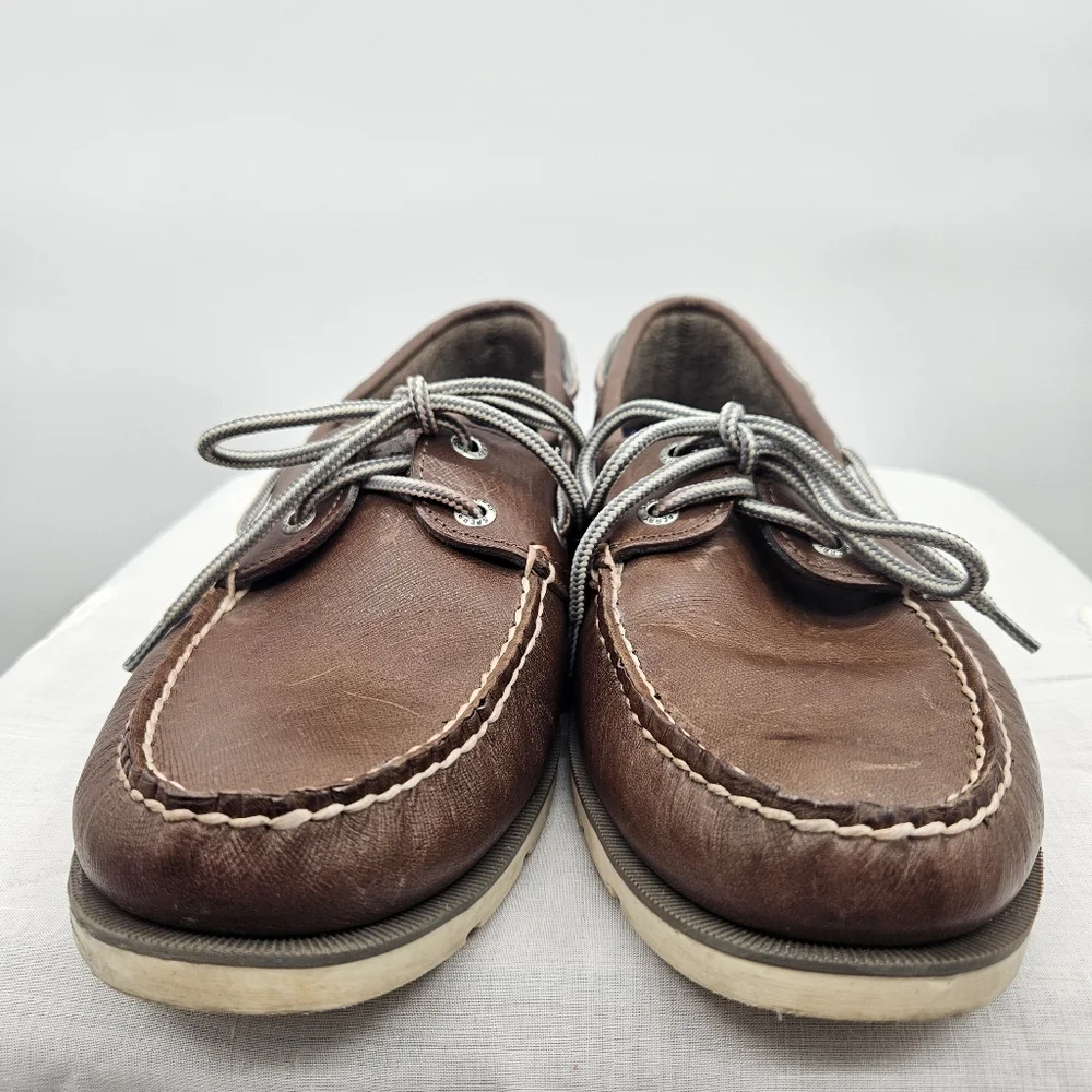 Sperry Top-Sider Mens 9M Brown Leather Authentic Original Boat Shoes STS15002